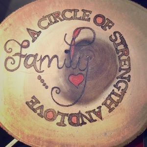 Hand made wall picture... burnt into wood.